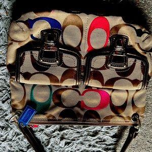 Coach multi color shoulder bag